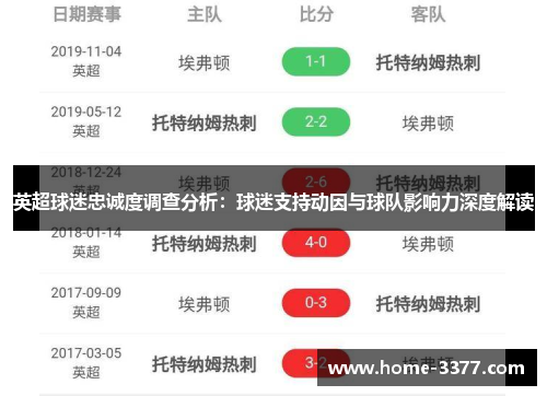 英超球迷忠诚度调查分析：球迷支持动因与球队影响力深度解读