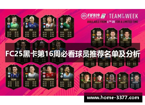 FC25黑卡第16周必看球员推荐名单及分析